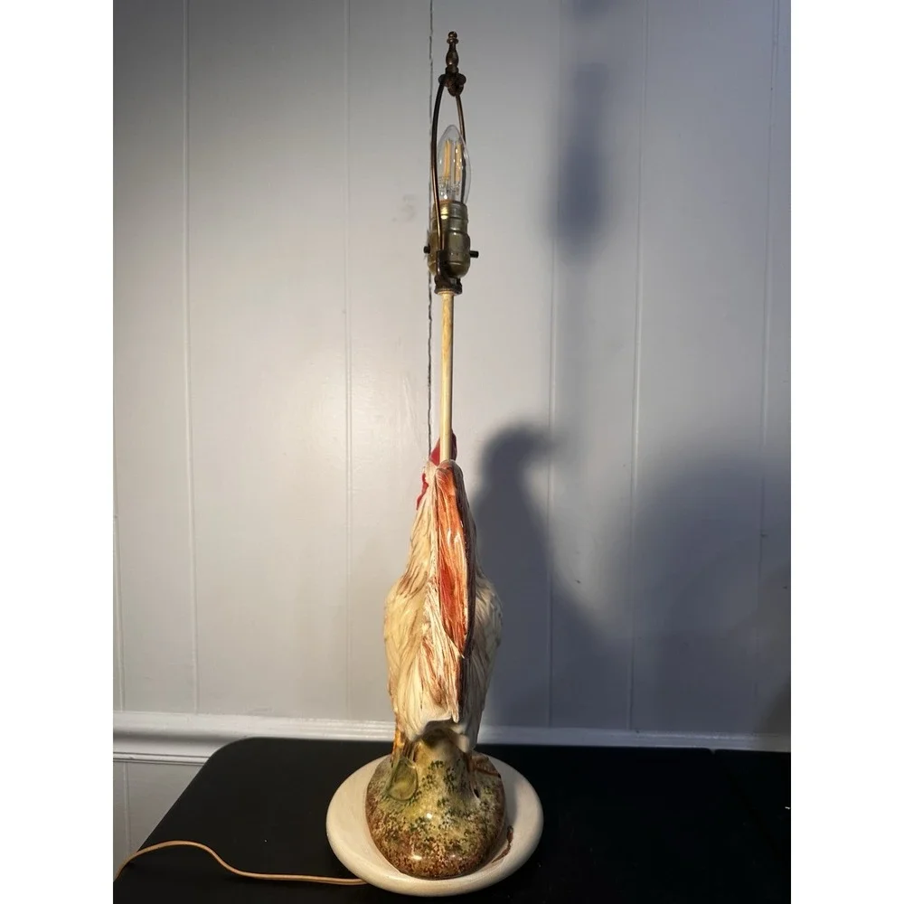 Vintage Rooster Table Lamp Ceramic‎ Farmhouse Country Kitchen Decor